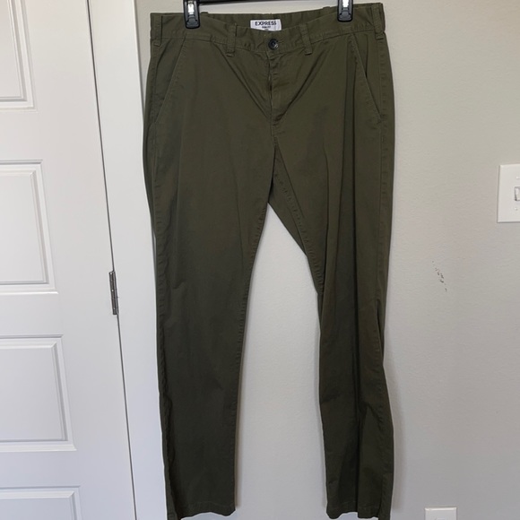 Express Pants Mens Express Pants Slim Fit In Olive Green Poshmark